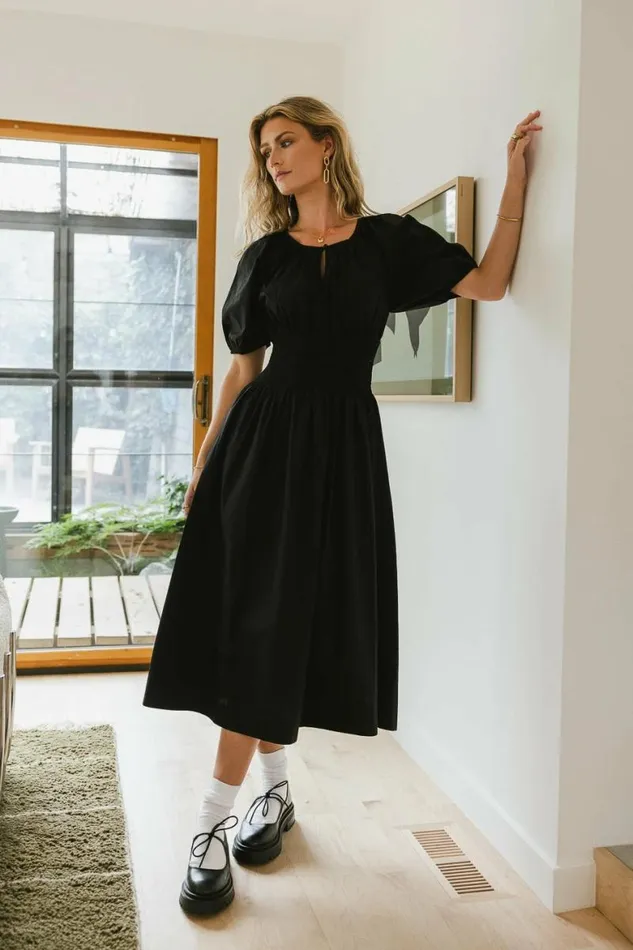 Jaxie Midi Dress In Black Black Women Bohme Dresses