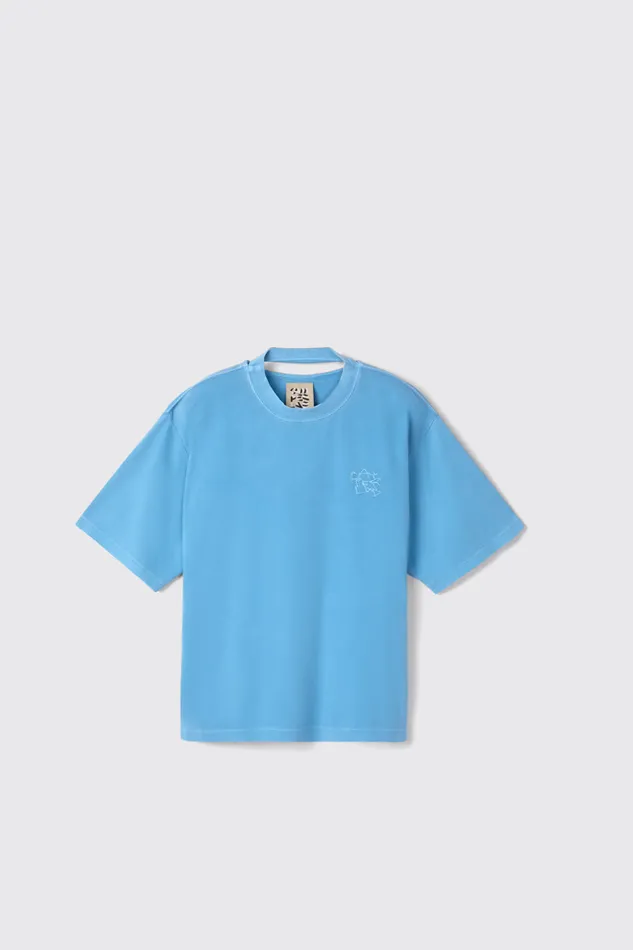 Jersey Women Camper TShirt Blue Organic Cotton TShirt Jersey Women Camper TShirt Blue Organic Cotton TShirt