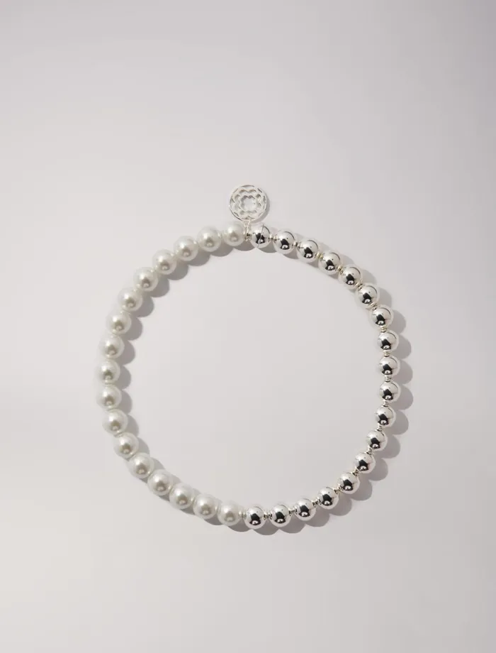 Jewelry Women Maje Mixed Pearl Choker Necklace Silver