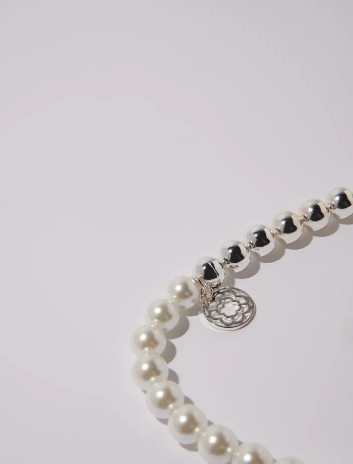 Jewelry Women Maje Mixed Pearl Choker Necklace Silver
