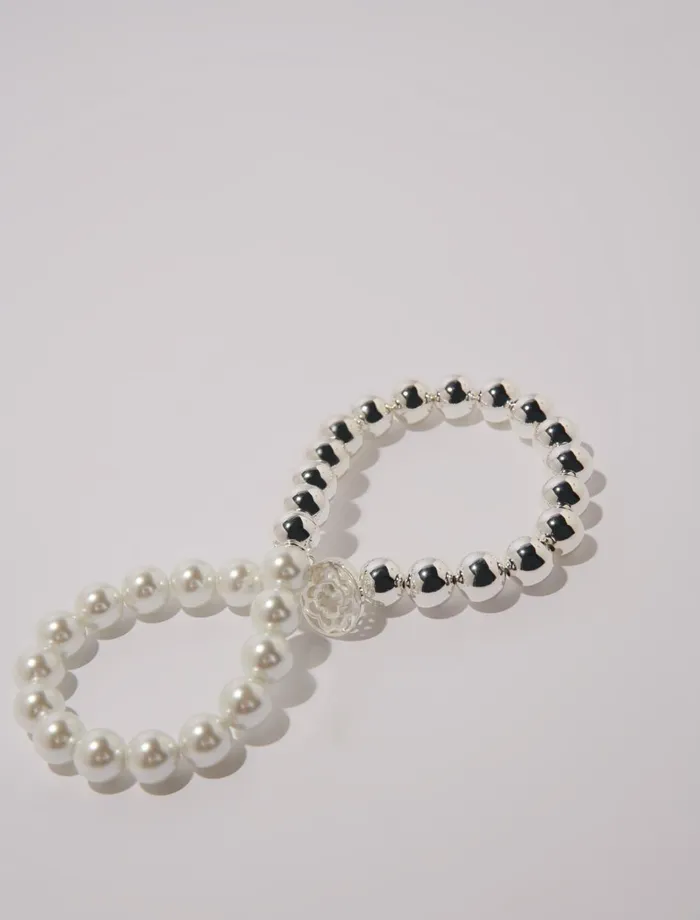 Jewelry Women Maje Mixed Pearl Choker Necklace Silver