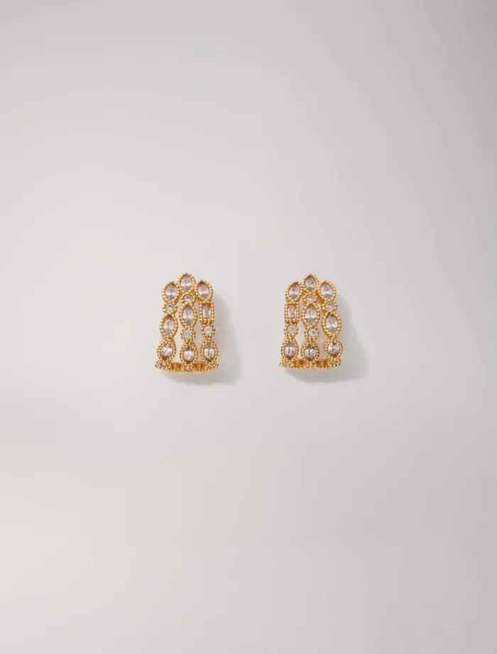 Jewelry Women Maje Rhinestone Earrings Gold