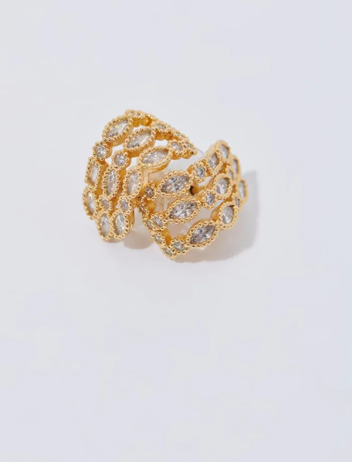 Jewelry Women Maje Rhinestone Earrings Gold