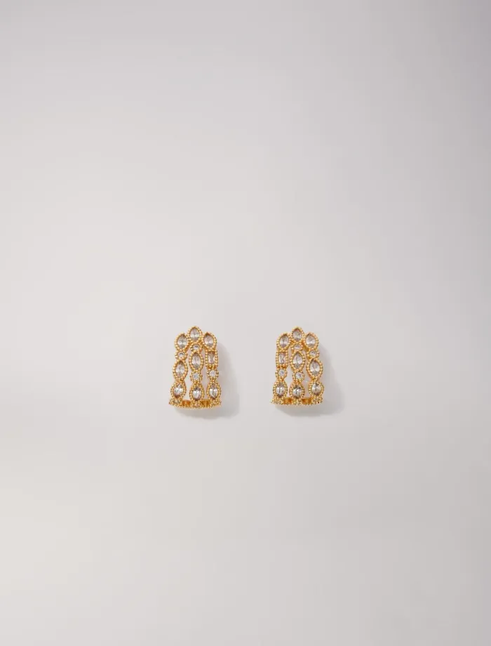 Jewelry Women Maje Rhinestone Earrings Gold