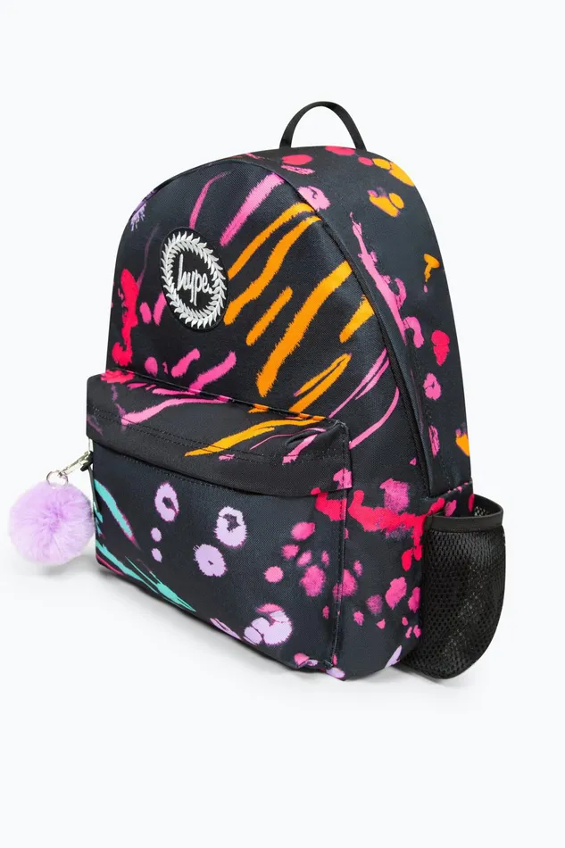 Just Hype Backpacks Hype Girls Iconic Animal Print Black Backpack