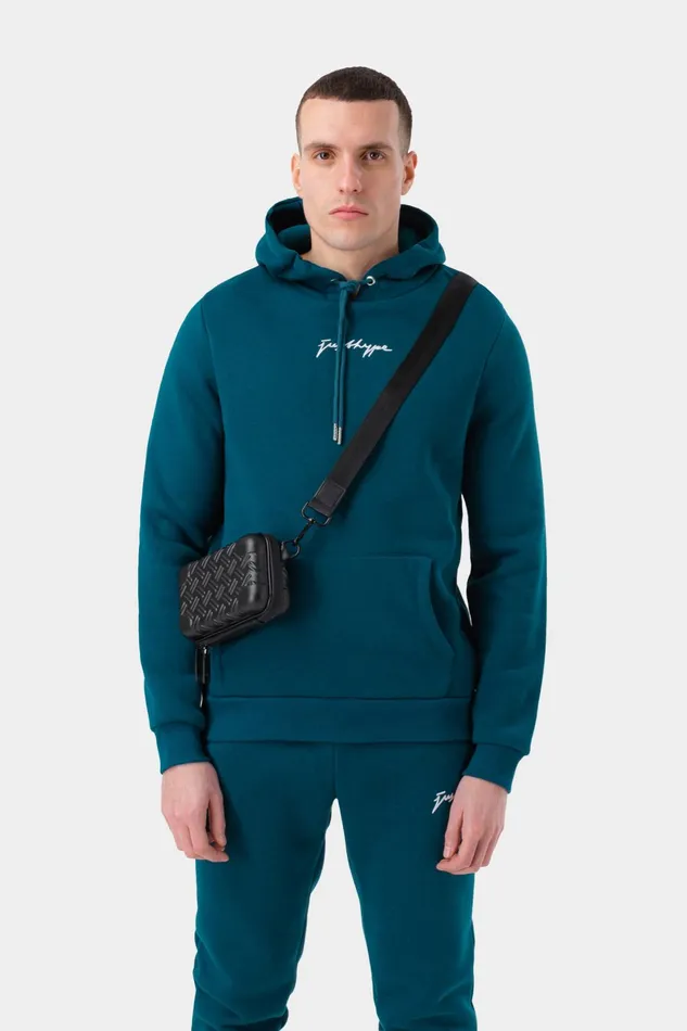 Just Hype Hoodies and Pullovers Hype Mens Teal Scribble Hoodie