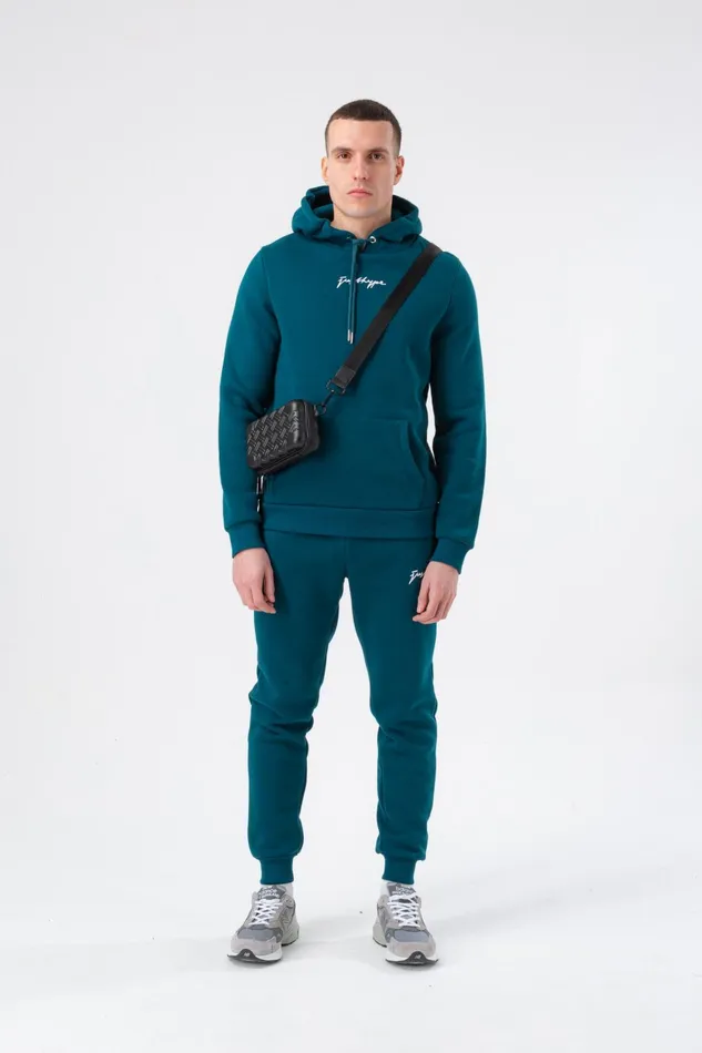 Just Hype Hoodies and Pullovers Hype Mens Teal Scribble Hoodie