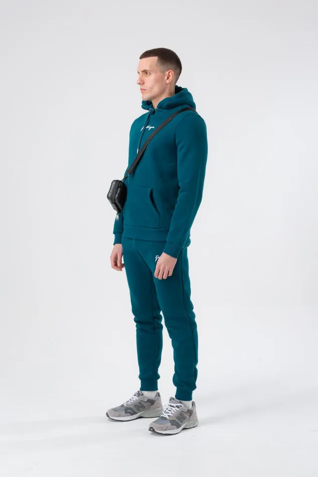 Just Hype Hoodies and Pullovers Hype Mens Teal Scribble Hoodie