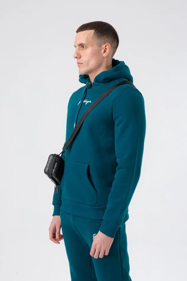 Just Hype Hoodies and Pullovers Hype Mens Teal Scribble Hoodie