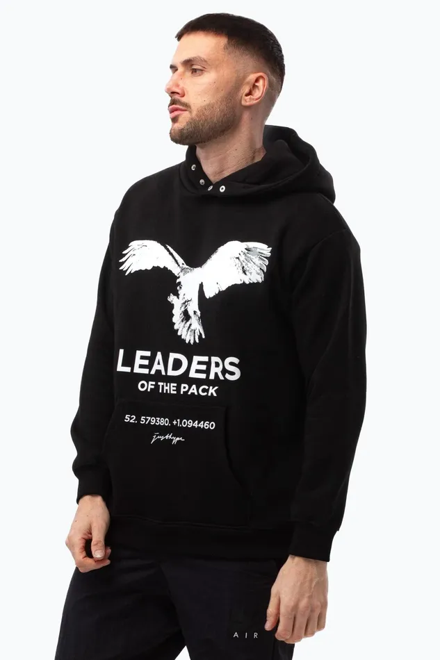 Just Hype Hoodies and Pullovers Justhype Mens Black Leaders Hoodie