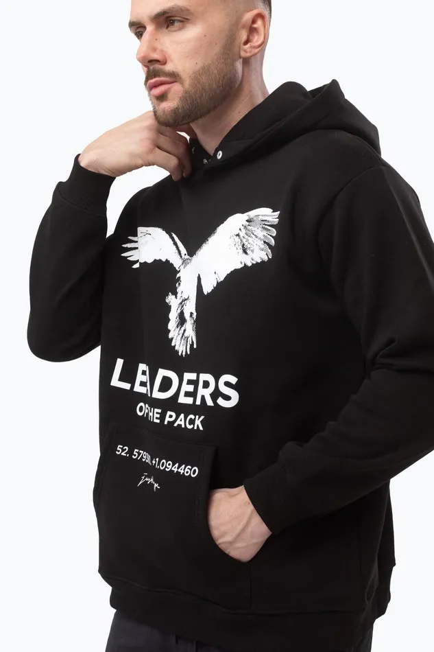 Just Hype Hoodies and Pullovers Justhype Mens Black Leaders Hoodie