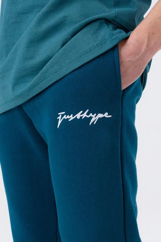 Just Hype Joggers Hype Mens Teal Scribble Joggers