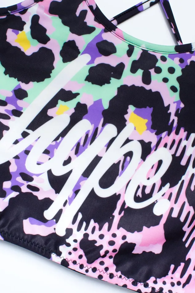 Just Hype Swimwear and Shorts Hype Girls Leopard Script Bikini