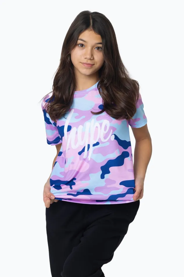 Just Hype TShirts Hype Girls Multi Evie Camo TShirt