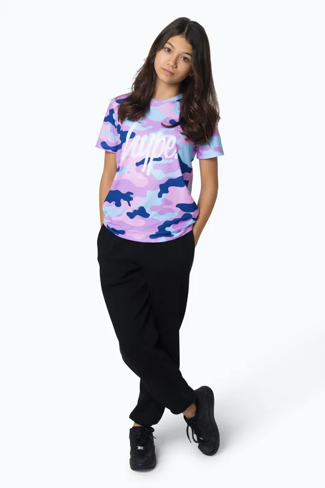 Just Hype TShirts Hype Girls Multi Evie Camo TShirt