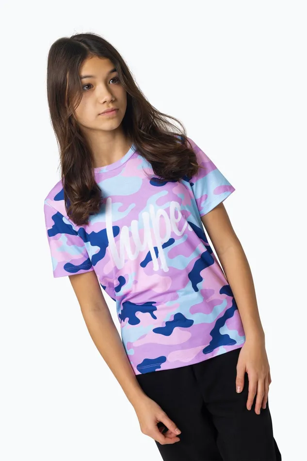 Just Hype TShirts Hype Girls Multi Evie Camo TShirt