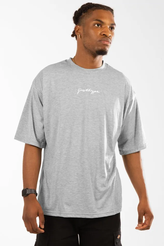 Just Hype TShirts Hype Grey Marl Scribble Men039S Oversized TShirt