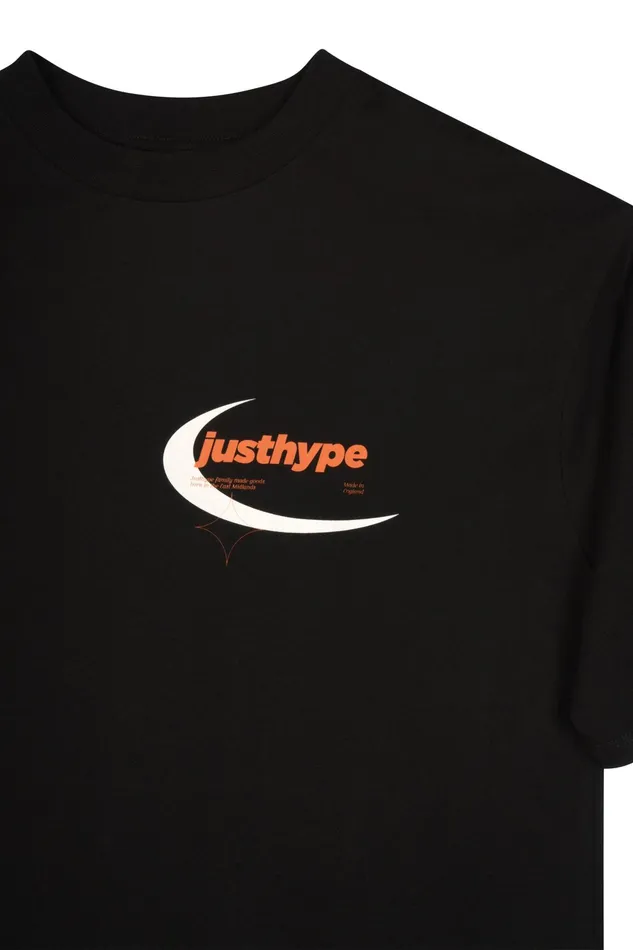 Just Hype Tops and TShirts Justhype Womens Black Oval Sports TShirt