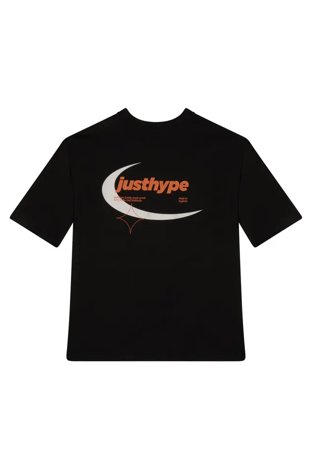 Just Hype Tops and TShirts Justhype Womens Black Oval Sports TShirt