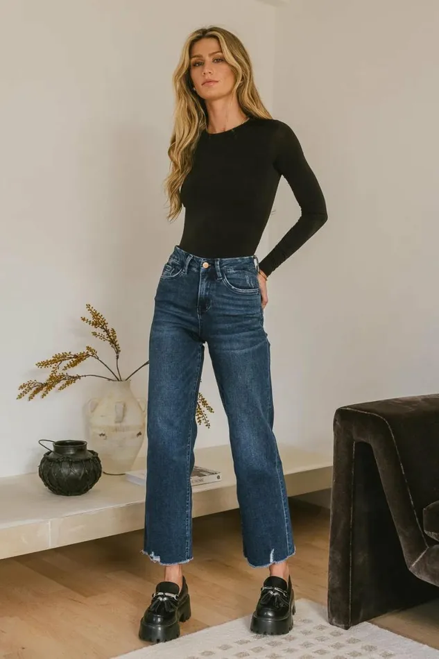 Kali Long Sleeve Bodysuit In Black Black Women Bohme Tees and Tanks