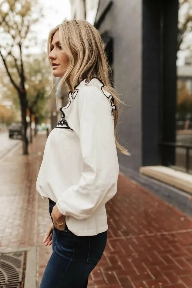 Kelly Embroidered Blouse White Women Bohme Tops
