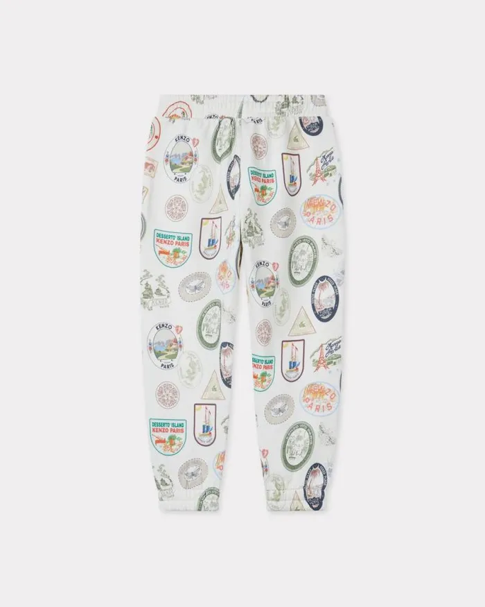 Kids 039KENZO Tour039 Cotton Jogging Bottoms Off White Kenzo Pants And Shorts