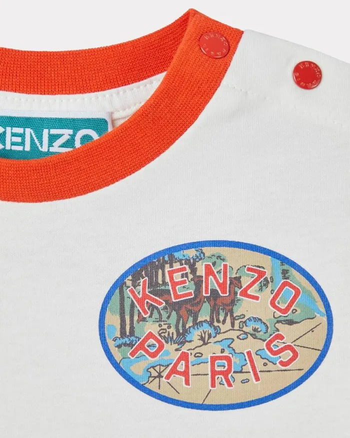 Kids 039KENZO Tour039 Cotton Tshirt Off White Kenzo Babies 1 Month 8211 2 Years