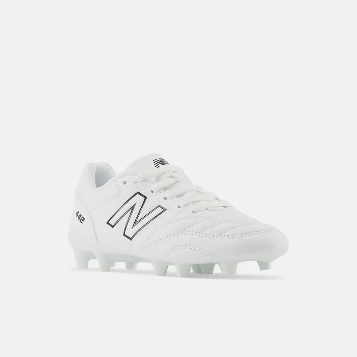 Kids 442 V2 ACADEMY JNR FG White With Black New Balance Cleats