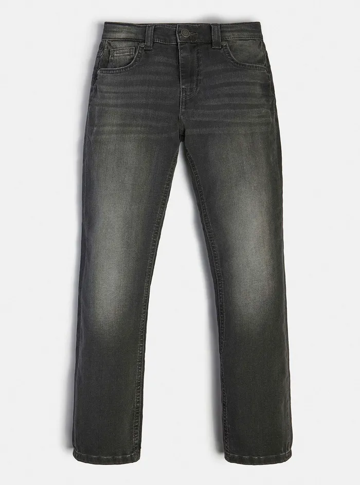 Kids Big Boy GUESS Eco Grey Titan Wash Denim Slim Pants 716
