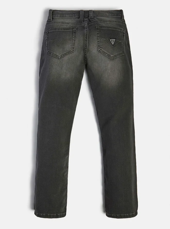 Kids Big Boy GUESS Eco Grey Titan Wash Denim Slim Pants 716