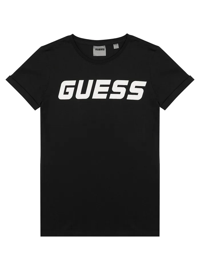 Kids Big Girl GUESS Black Logo Active Tshirt 816