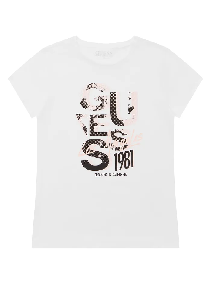 Kids Big Girl GUESS White California Logo Tshirt 716