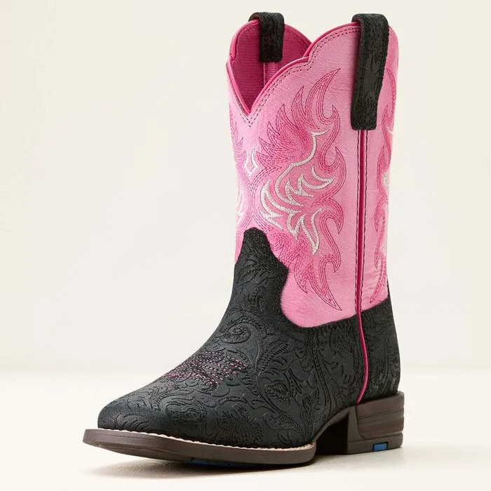 Kids Big Kids039 Footwear Ariat Outrider Black Floral Embosspainted Peony