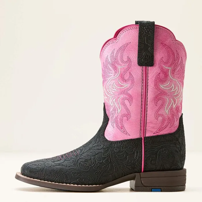 Kids Big Kids039 Footwear Ariat Outrider Black Floral Embosspainted Peony