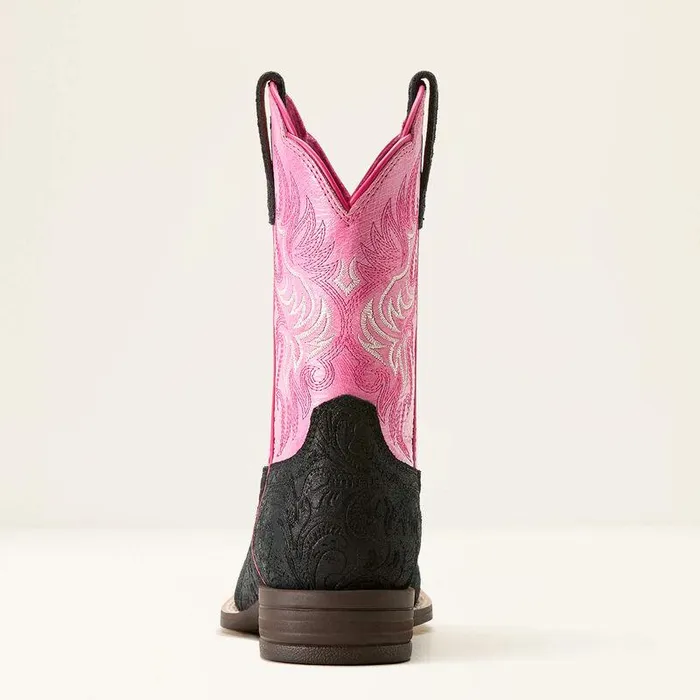 Kids Big Kids039 Footwear Ariat Outrider Black Floral Embosspainted Peony