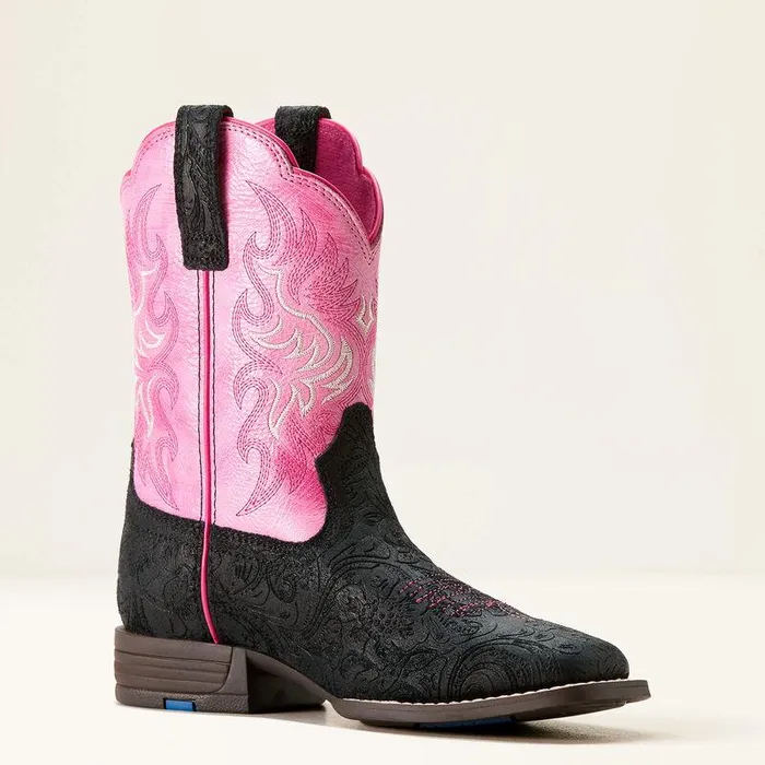 Kids Big Kids039 Footwear Ariat Outrider Black Floral Embosspainted Peony