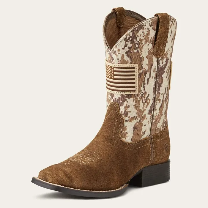 Kids Big Kids039 Footwear Ariat Patriot Western Boot Antique Mochaand Sand Camo Print