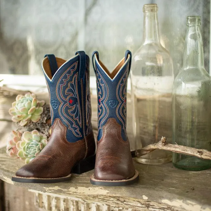 Kids Big Kids039 Footwear Ariat Quickdraw Western Boot Brown Oiled Rowdy