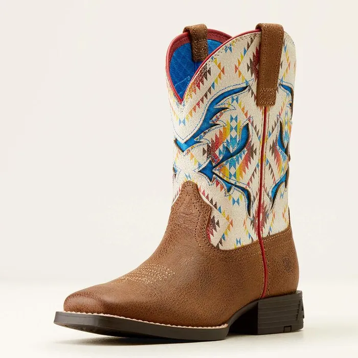 Kids Big Kids039 Footwear Ariat San Angelo VentTEK Western Boot Toasty Tanbright Saddle Blanket