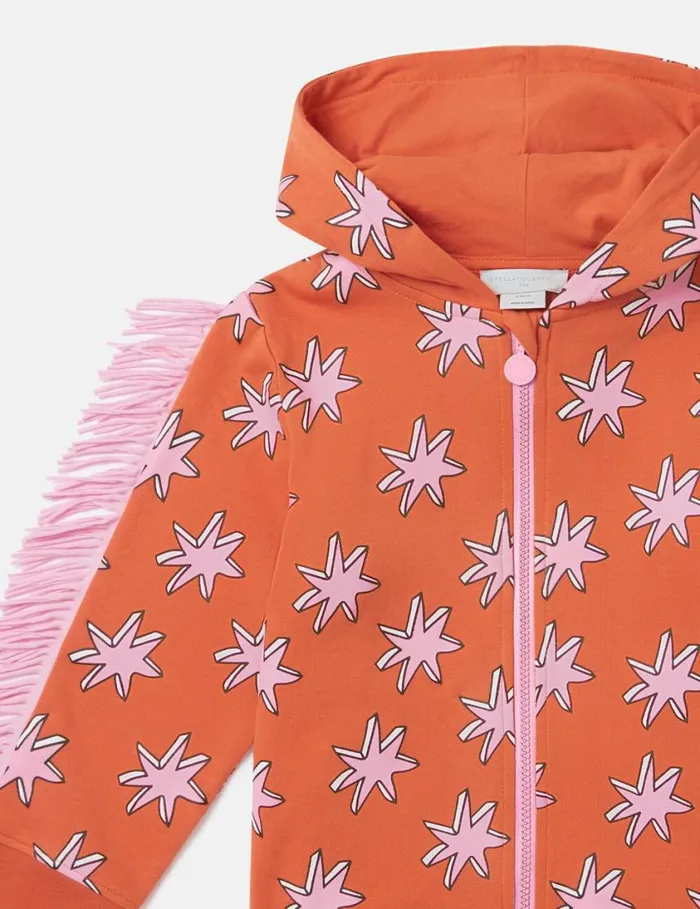 Kids Bright Stars Fringe Zipper Sweatshirt Multicolor Orange Stella McCartney Sweaters and Cardigans Kids Bright Stars Fringe Zipper Sweatshirt Multicolor Orange Stella McCartney Sweaters and Cardigans