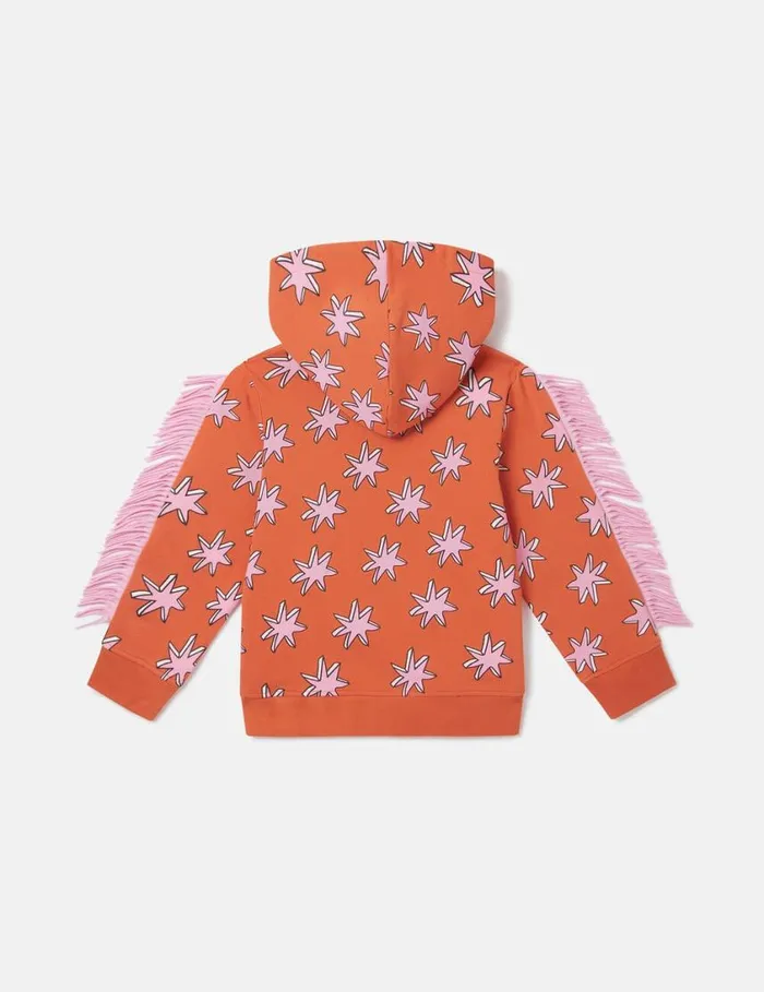Kids Bright Stars Fringe Zipper Sweatshirt Multicolor Orange Stella McCartney Sweaters and Cardigans Kids Bright Stars Fringe Zipper Sweatshirt Multicolor Orange Stella McCartney Sweaters and Cardigans