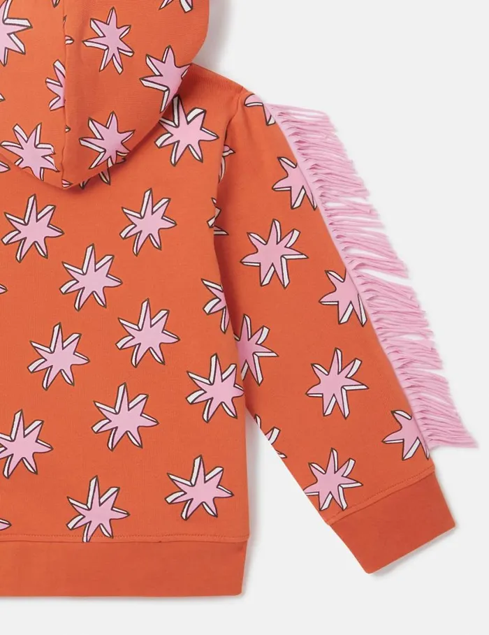 Kids Bright Stars Fringe Zipper Sweatshirt Multicolor Orange Stella McCartney Sweaters and Cardigans Kids Bright Stars Fringe Zipper Sweatshirt Multicolor Orange Stella McCartney Sweaters and Cardigans