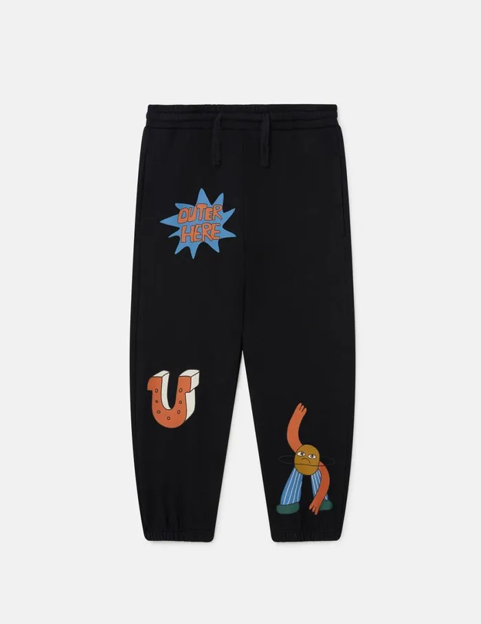 Kids Cosmic Cowboy Sweatpants Black Stella McCartney Pants and Shorts