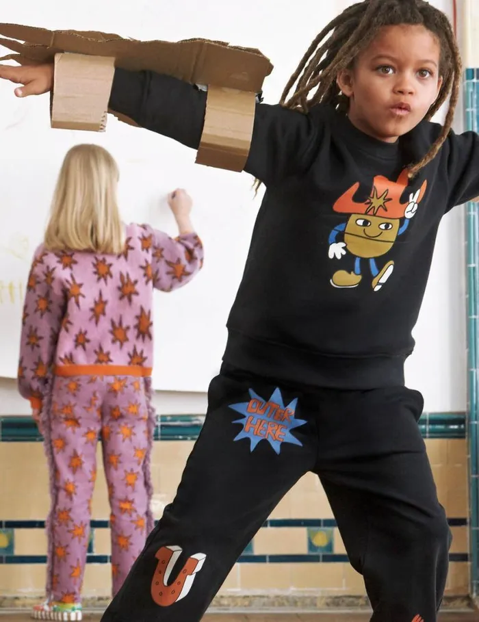 Kids Cosmic Cowboy Sweatpants Black Stella McCartney Pants and Shorts Kids Cosmic Cowboy Sweatpants Black Stella McCartney Pants and Shorts