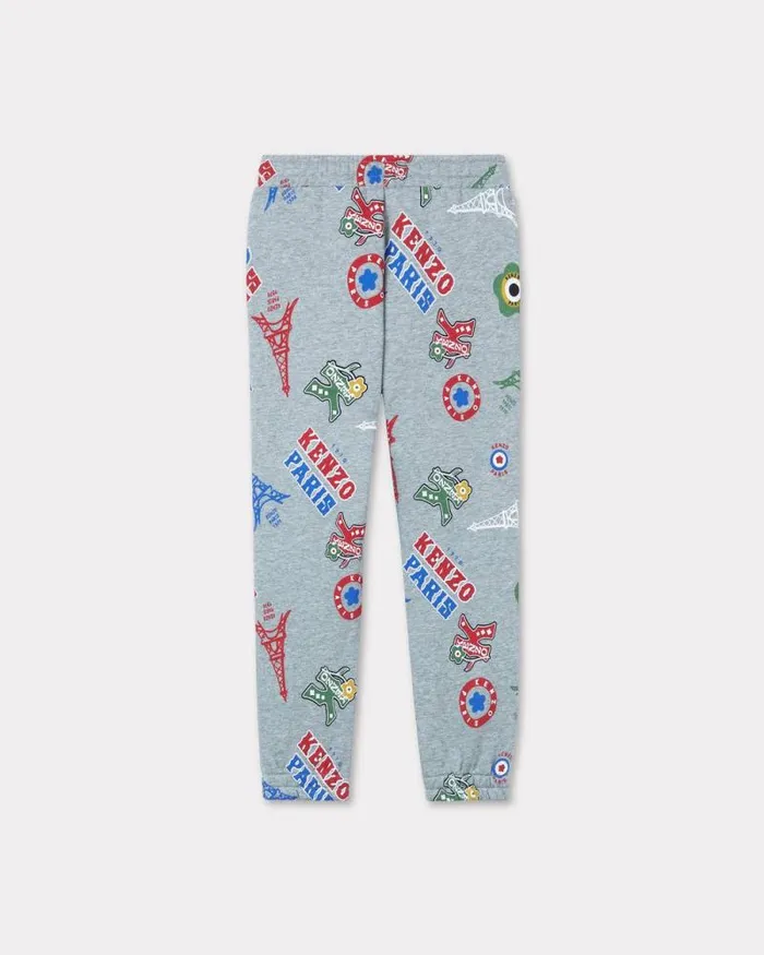 Kids Cotton Jogging Trousers Misty Grey Kenzo Pants And Shorts