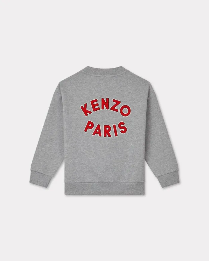 Kids Embroidered 039KENZO Tour039 Sweatshirt Misty Grey Kenzo Tshirts And Sweatshirts