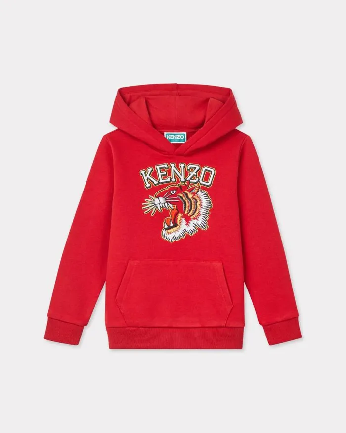Kids Embroidered Cotton Hoodie Cherry Kenzo Tshirts And Sweatshirts