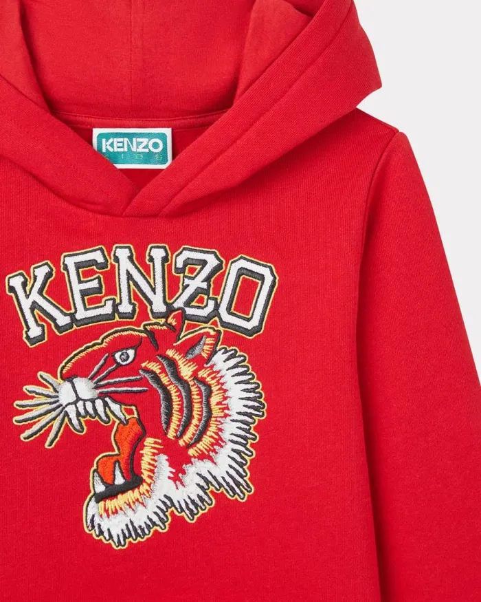 Kids Embroidered Cotton Hoodie Cherry Kenzo Tshirts And Sweatshirts