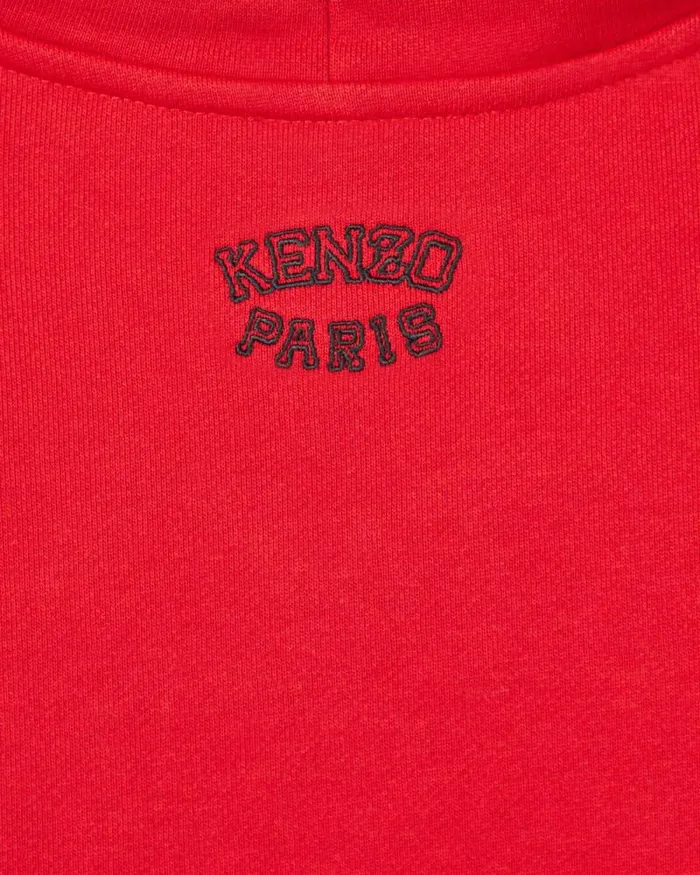 Kids Embroidered Cotton Hoodie Cherry Kenzo Tshirts And Sweatshirts