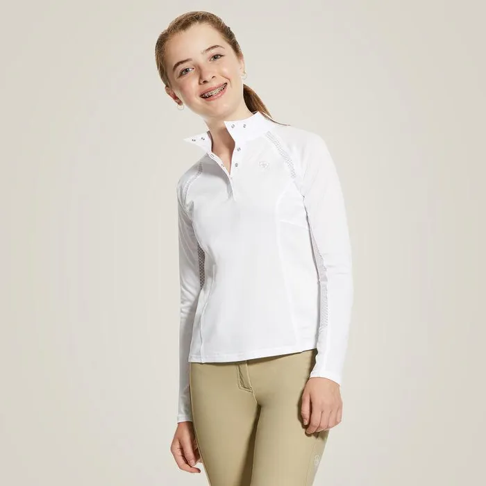 Kids English Riding Clothing Ariat Sunstopper 20 Show Shirt White